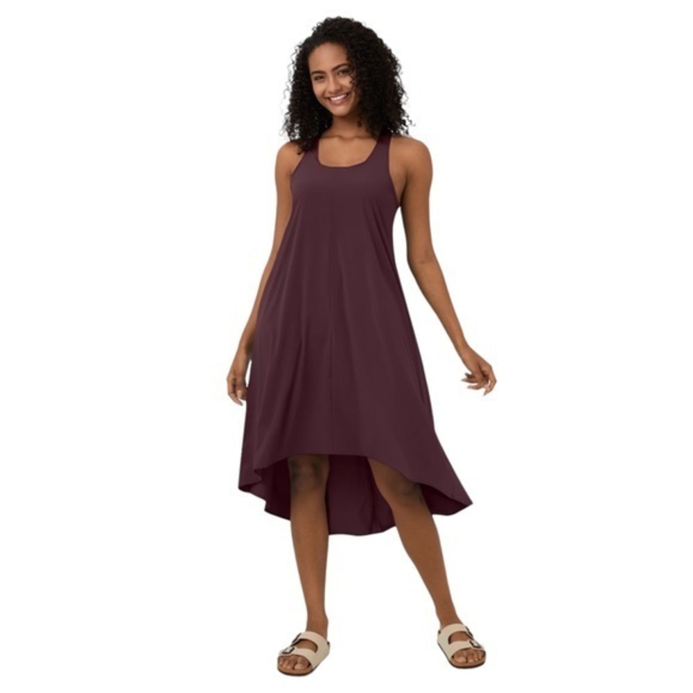 NEW Halara Breezeful Racerback High Low Midi Quick Dry Casual Dress in Amaranth